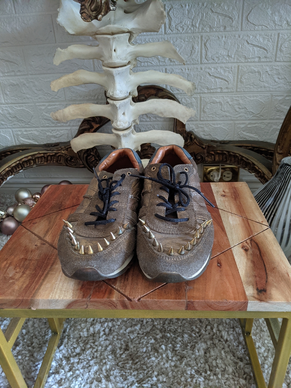 Frye Brown Spiked Sneakers  y2k